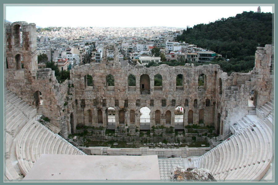 Blick von der Akropolis auf Athen