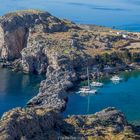 Blick von der Akropolis Lindos Richtung Paulus Bucht