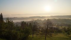 Blick von der Albisstrasse auf Langnau am Albis