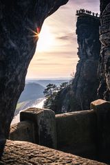 Blick von der Bastei im Gegenlicht