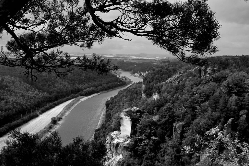 Blick von der Bastei ins Elbtal