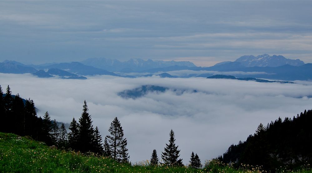 Blick von der Bergstation Kampenwandbahn