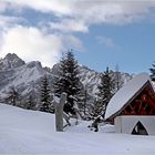 Blick von der Birgitzalm zu den Kalkkögeln