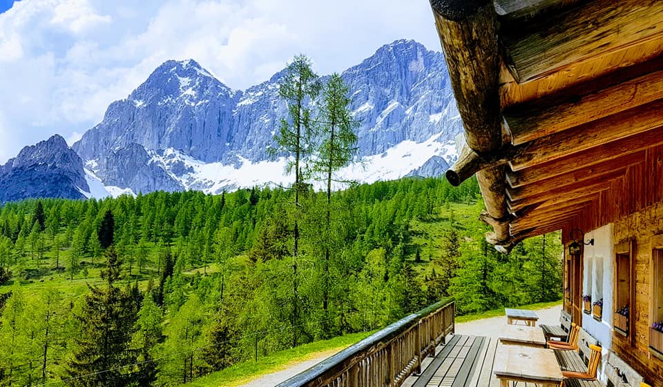 Blick von der Brand-Alm auf das Dachstein-Massiv