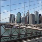 Blick von der Brooklyn-Bridge auf Manhattan