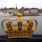 Blick von der Brücke nach Skeppsholmen auf Gamla Stan