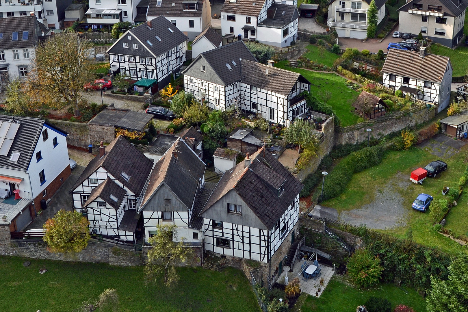 Blick von der Burg auf Blankensteiner Fachwerk