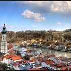 Blick von der Burg auf Burghausen/Bayern