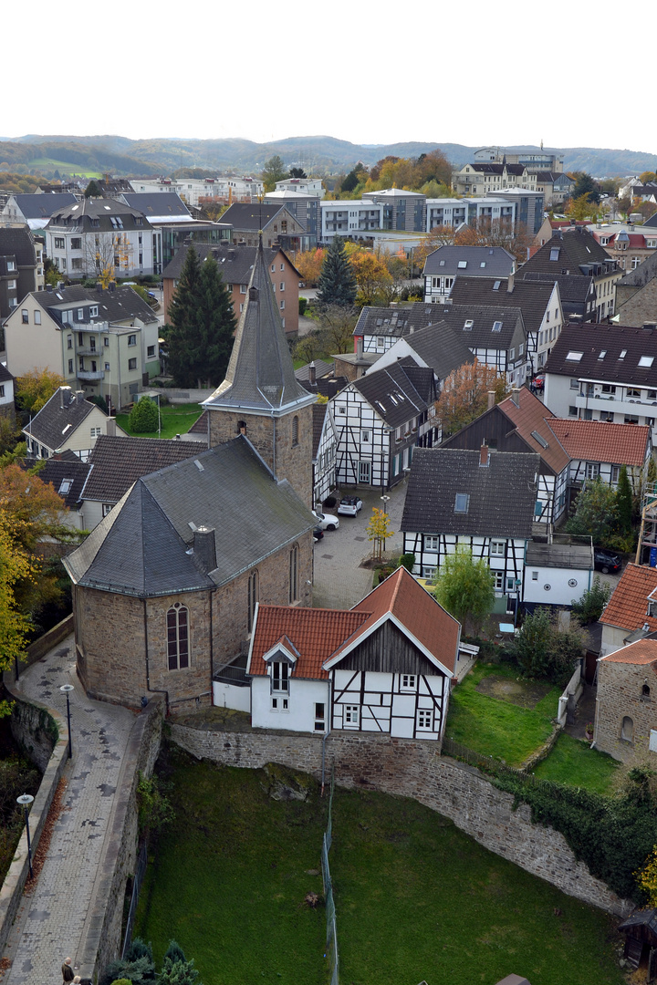 Blick von der Burg auf den Blankensteiner Ortskern