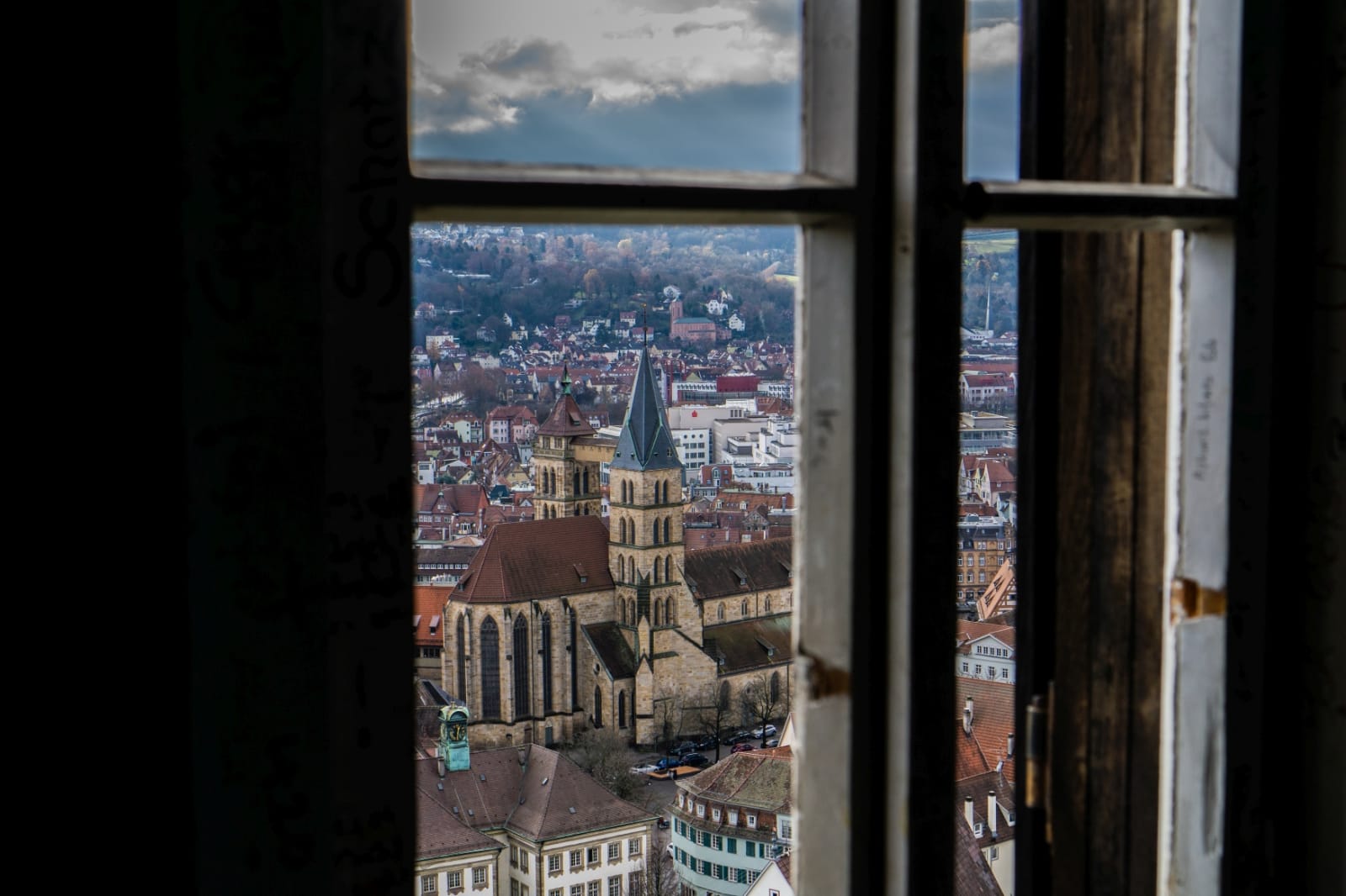 Blick von der Burg auf die Stadt in Esslingen