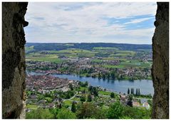 Blick von der Burg Hohenklingen auf Stein am Rhein