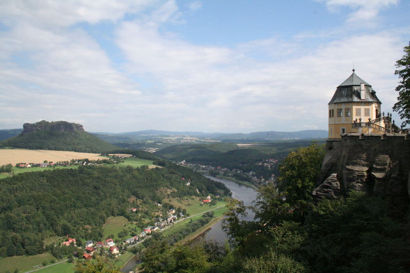 Blick von der Burg Königsstein auf die Elbe