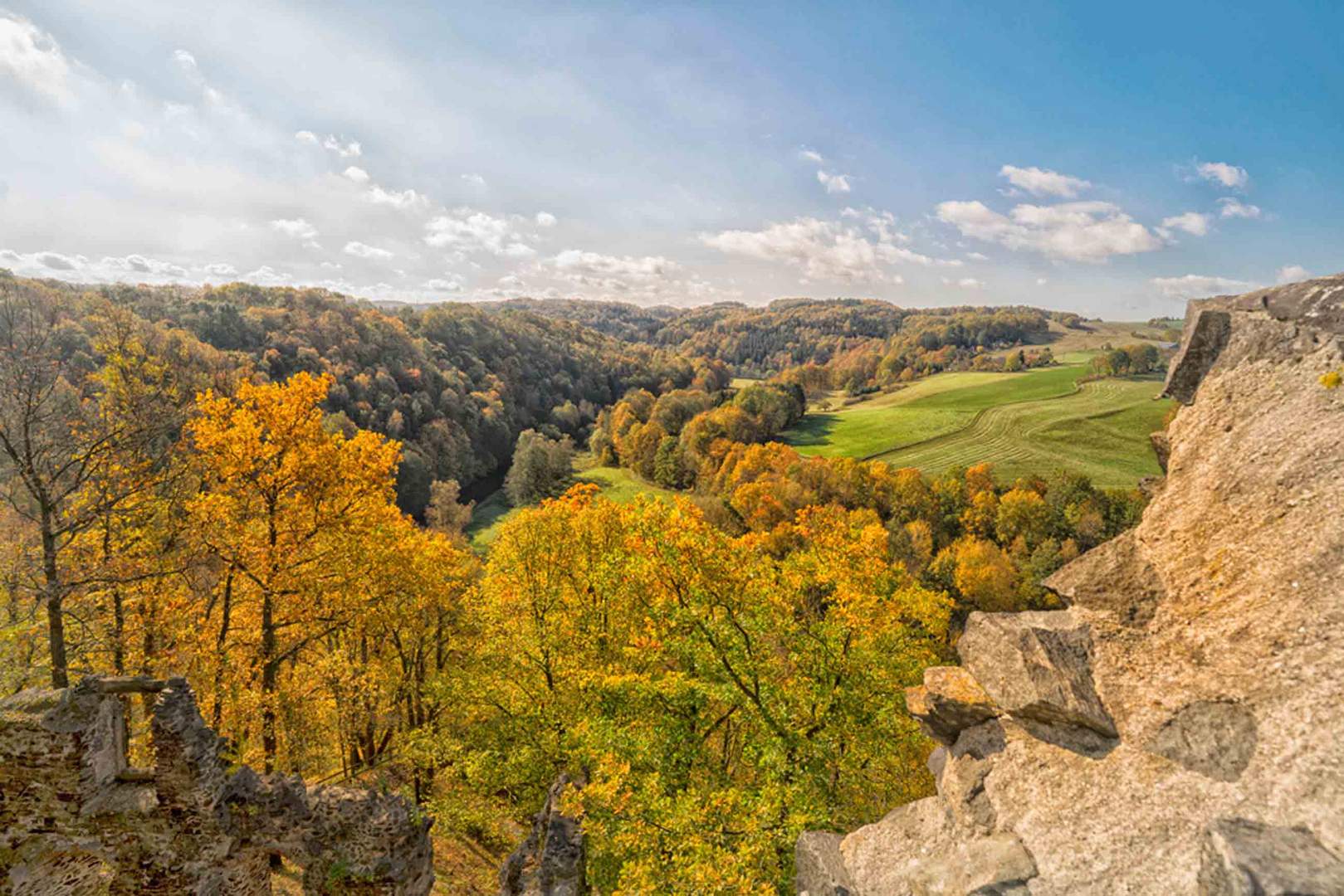 Blick von der Burgruine Liebau bei Plauen