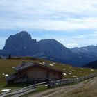 Blick von der Cislesalm auf den Lang- und Plattkofel (Südtirol)