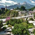 Blick von der Dachterrasse des Hotels "Edelweiss" auf  Berchtesgaden