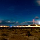 Blick von der Düne auf Helgoland bei Nacht