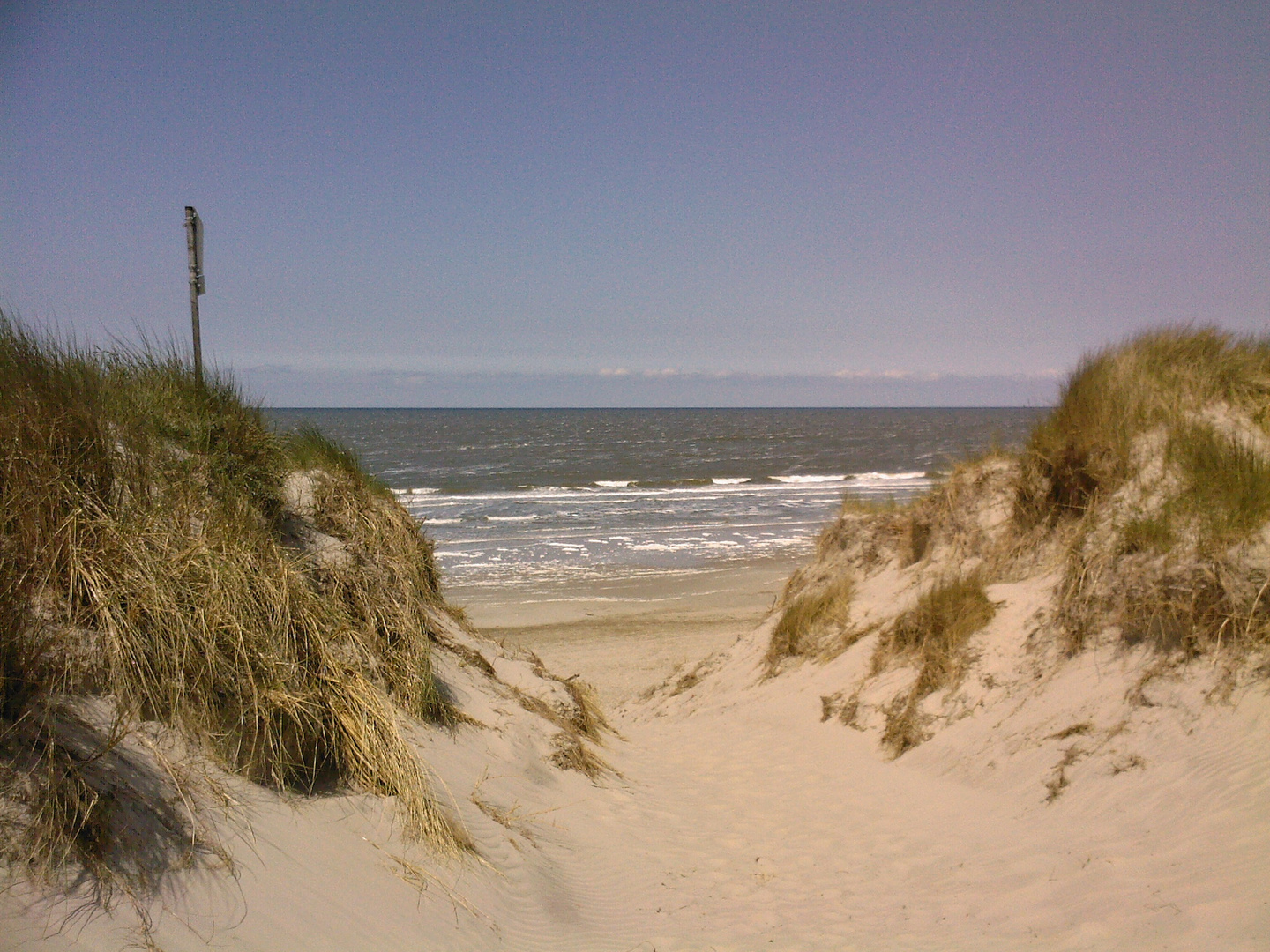 Blick von der Düne aufs Meer