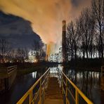 Blick von der Erftbrücke aufs KW Frimmersdorf