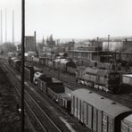 Blick von der Eselsbrücke(alt) auf die Wagenwerkstatt des Bw. Gera um 1988