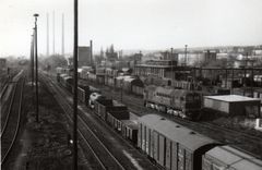 Blick von der Eselsbrücke(alt) auf die Wagenwerkstatt des Bw. Gera um 1988
