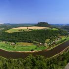 Blick von der Festung Königstein auf den Elbebogen und den Lilienstein