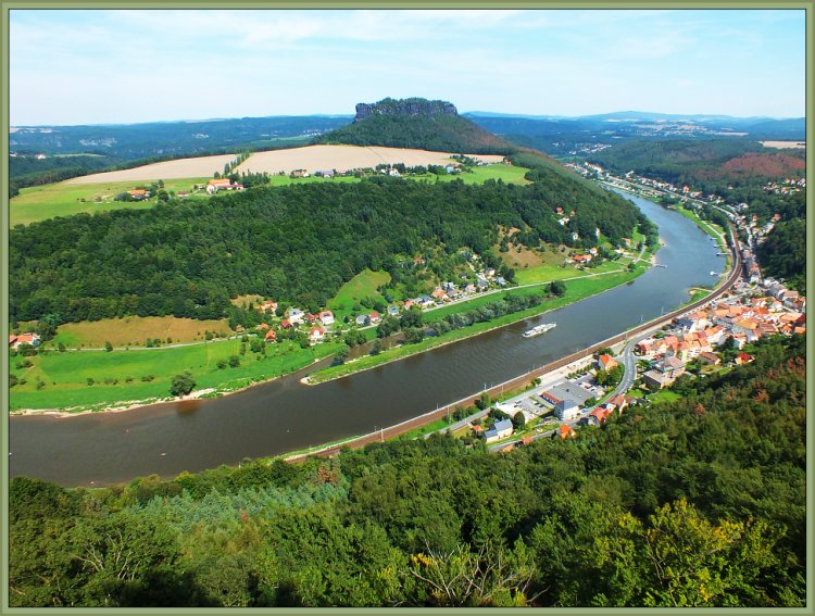 Blick von der Festung Königstein auf die Elbe