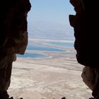 Blick von der Festung Masada aufs Tote Meer