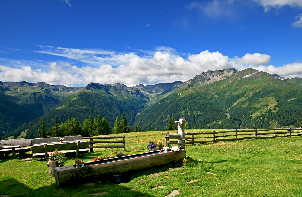 Blick von der Gottschaunalm Richtung Lasörliggruppe