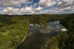 Blick von der Hängebrücke gegenüber der Rapp-Bode Talsperre