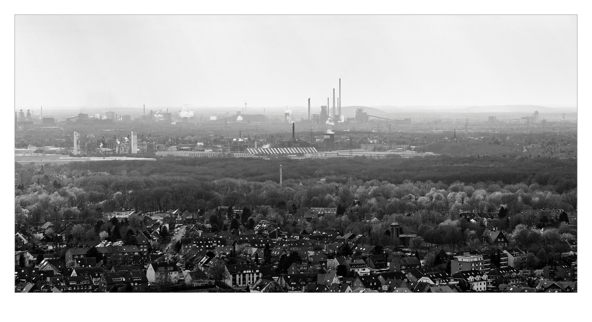 Blick von der Halde Haniel in den Pott sw