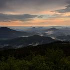 Blick von der Hochwaldbaude im Zittauer Gebirge in Richtung Westen