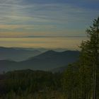 Blick von der Hornisgrinde über Rheinebene zu den Vogesen.