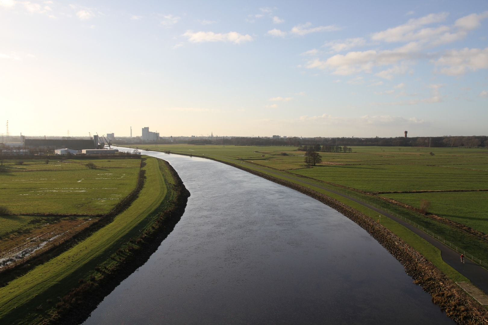 Blick von der Huntebrücke auf Oldenburg 28.12.2009