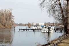 Blick von der Insel Eiswerder nach Spandau