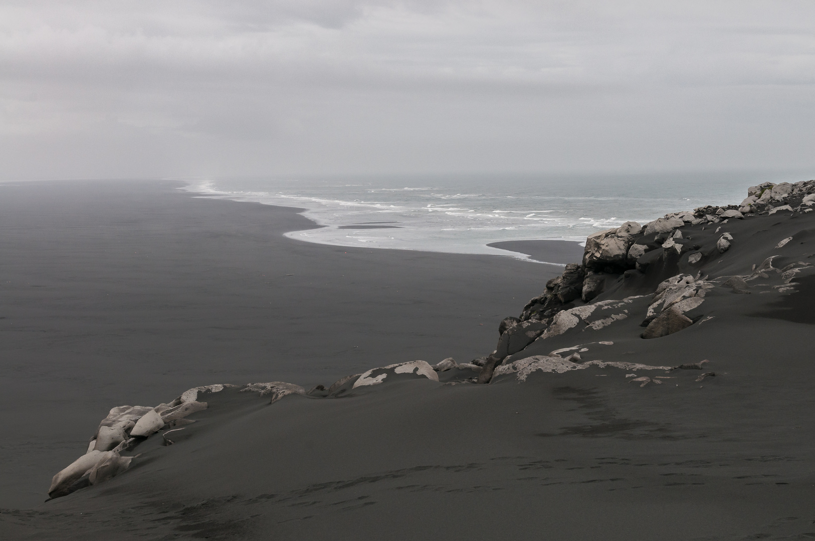 Blick von der Insel Ingólfshöfði in Island