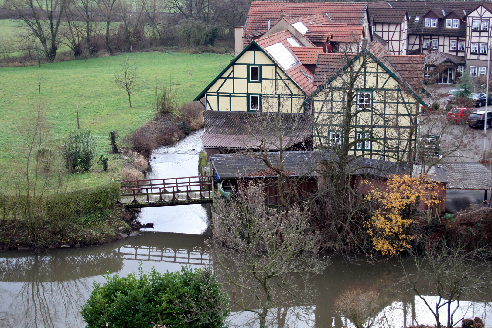 Blick von der Kaiser Pfalz in Gelnhausen