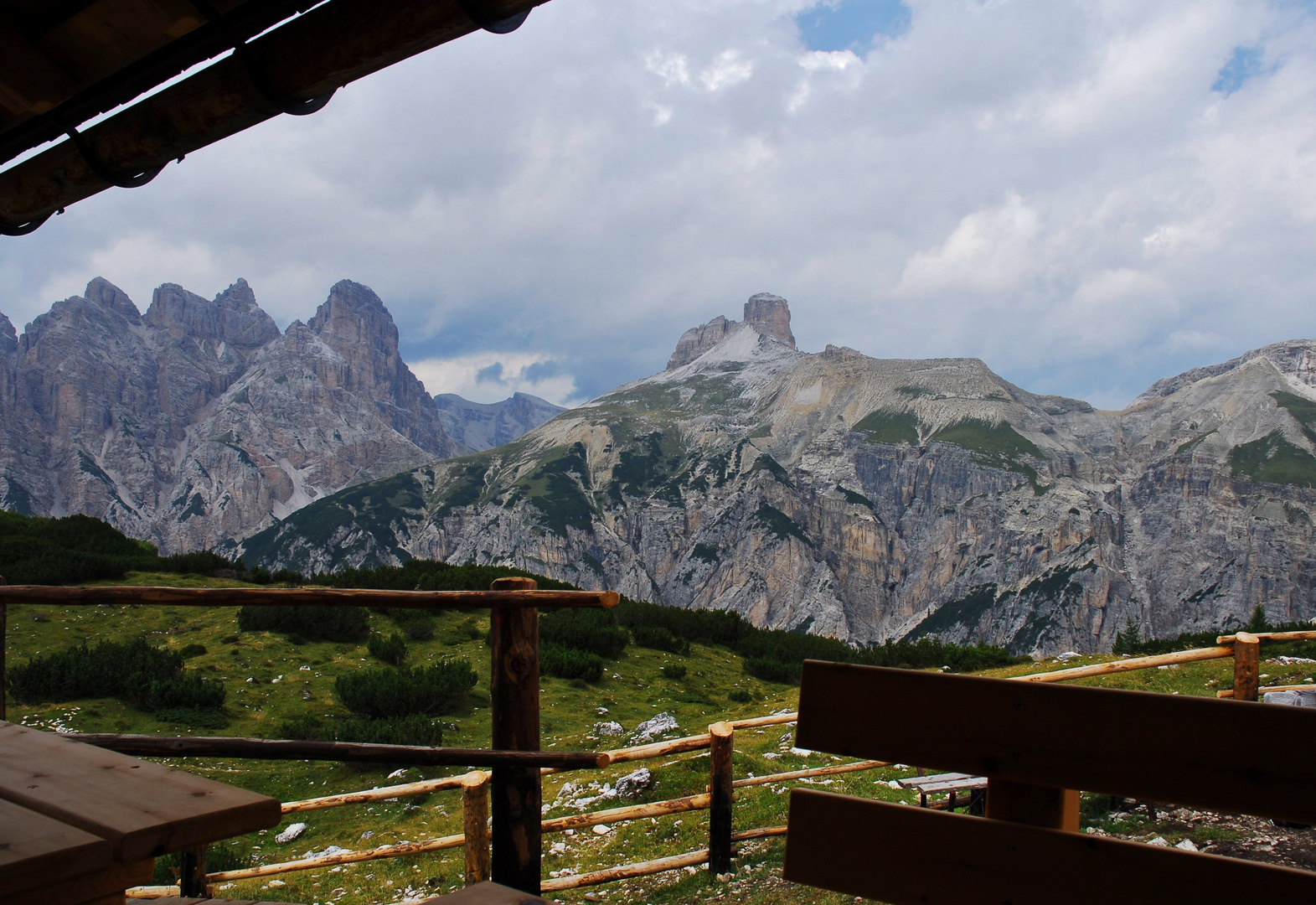 Blick von der Langen Alpe, Drei Zinnen