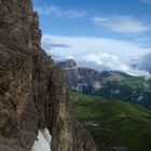 Blick von der Langkofelscharte auf den Sellastock