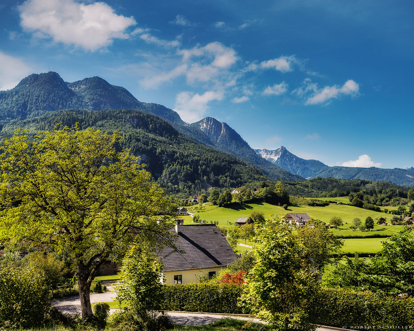 Blick von der Leschetizky Höhe bei Bad Ischl