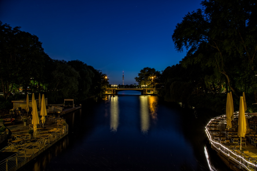 Blick von der Mundsburger Brücke