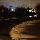 Blick von der Nürtinger Brücke bei Nacht