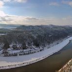 Blick von der oberen Basteiaussicht Panorama in spärischer Projektion