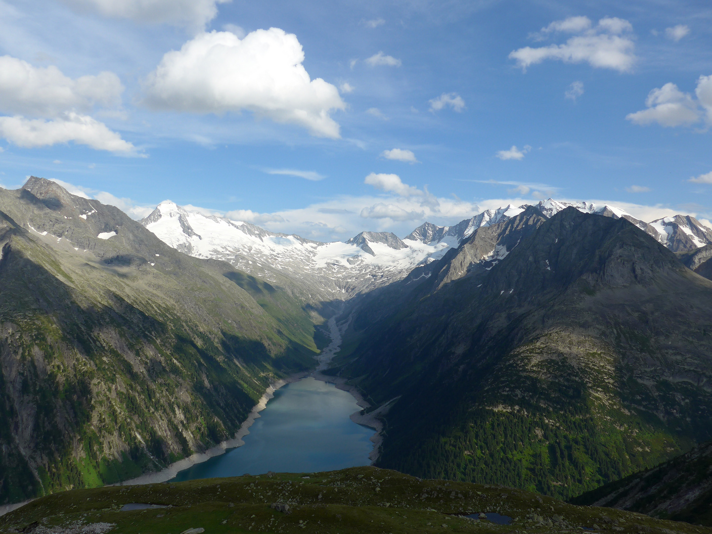 Blick von der Olpererhütte auf den Schlegeisstausee