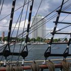 Blick von der Passat auf`s Maritim-Travemünde und den alten Leuchtturm!