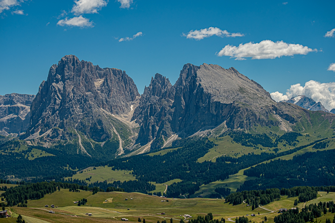 Blick von der Puflatschrunde auf der Seiser Alm