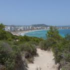 Blick von der Punta de n'Amer auf Cala Millor, Mallorca