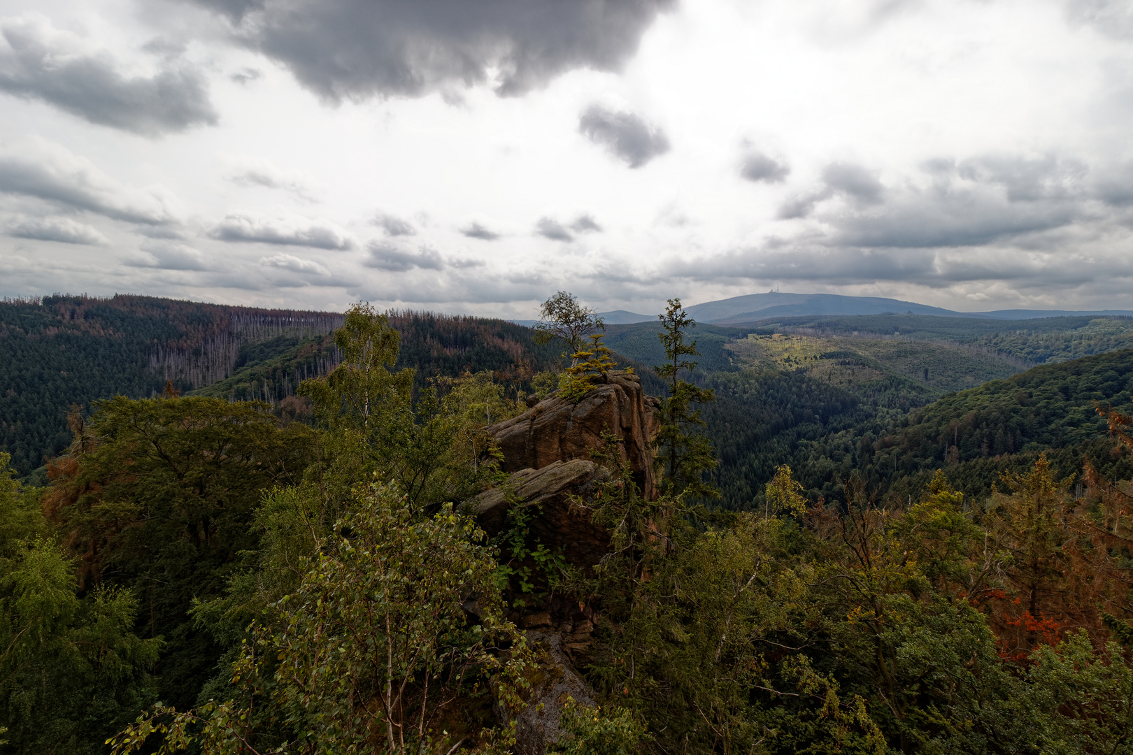 Blick von der Rabenklippe zum Brocken