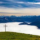 Blick von der Rigi an einem Wolkenverhangenen Tag