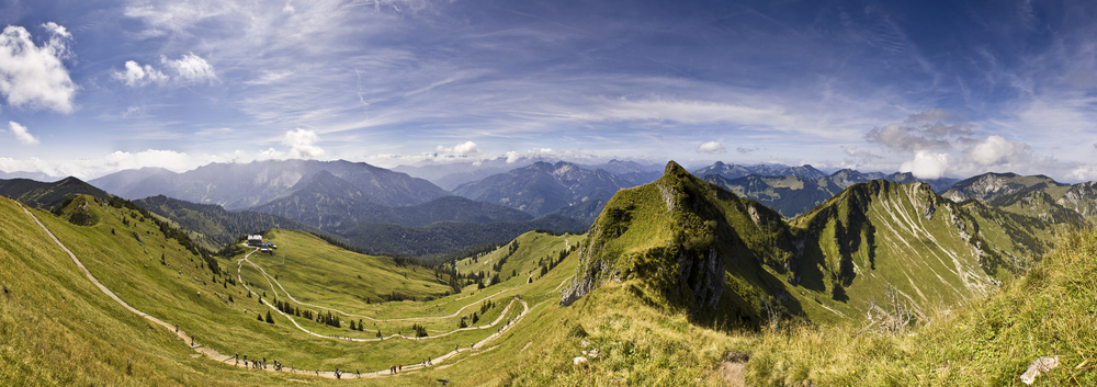 Blick von der Rotwand in den Alpen