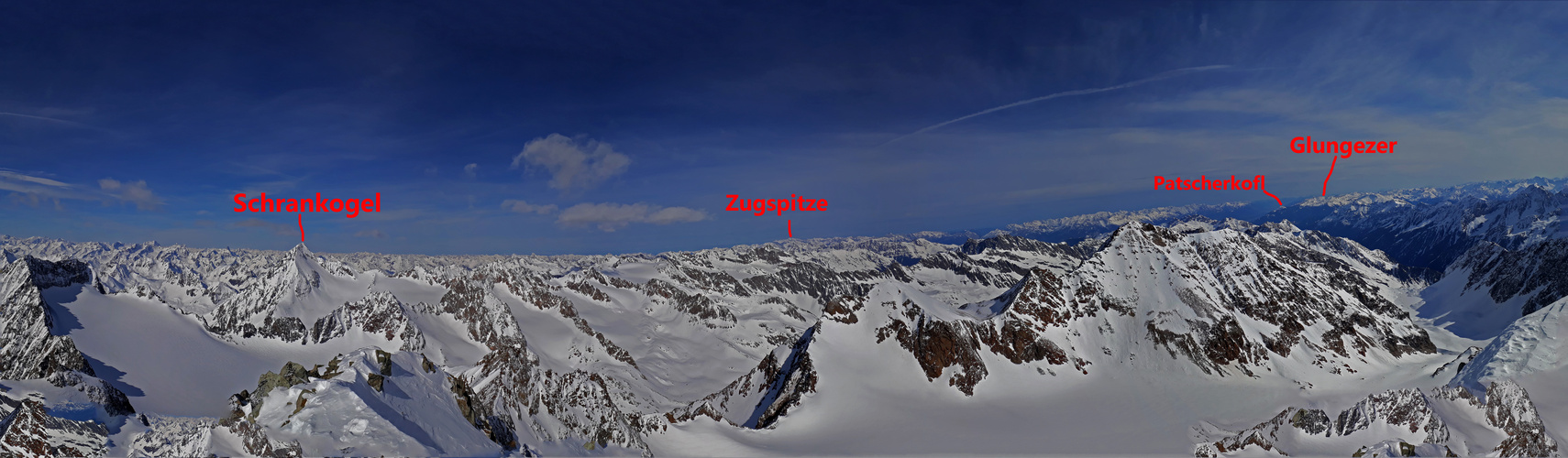 Blick von der Ruderhofspitze von   NORD nach OST